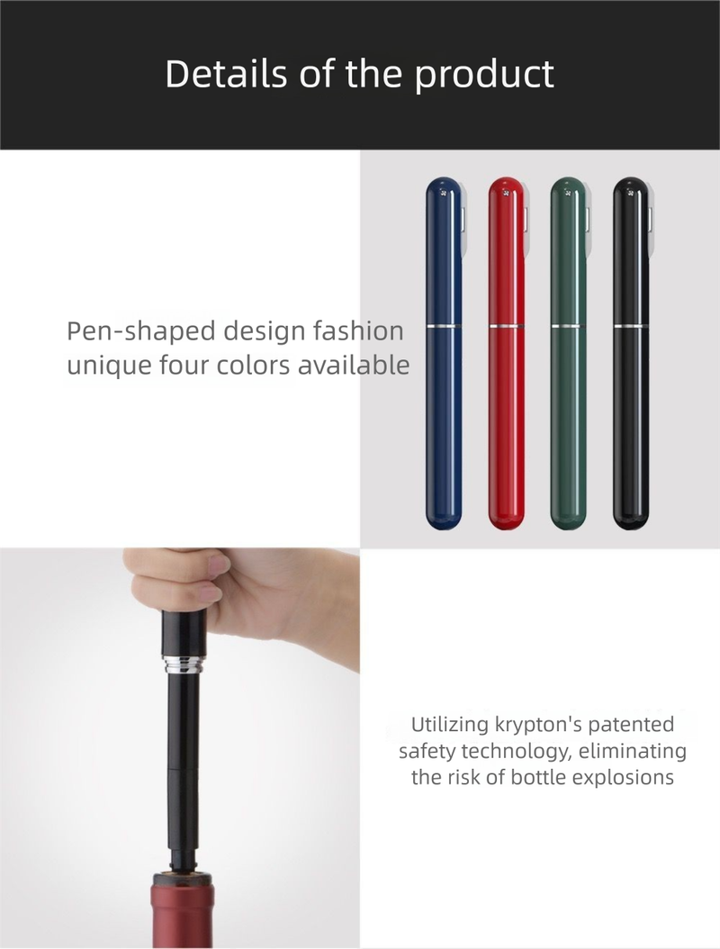Red Air Pressure Pen-Shaped Professional Magic Corkscrew High-End Wine Opener_voghion.com
