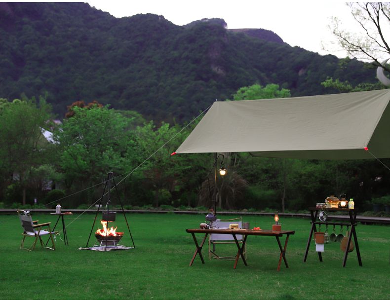 Set da campeggio per picnic all'aperto, singolo, in lega di alluminio, sospeso, per 5-8 persone, per cucinare in modo selvaggio, grande, pentola_voghion.com