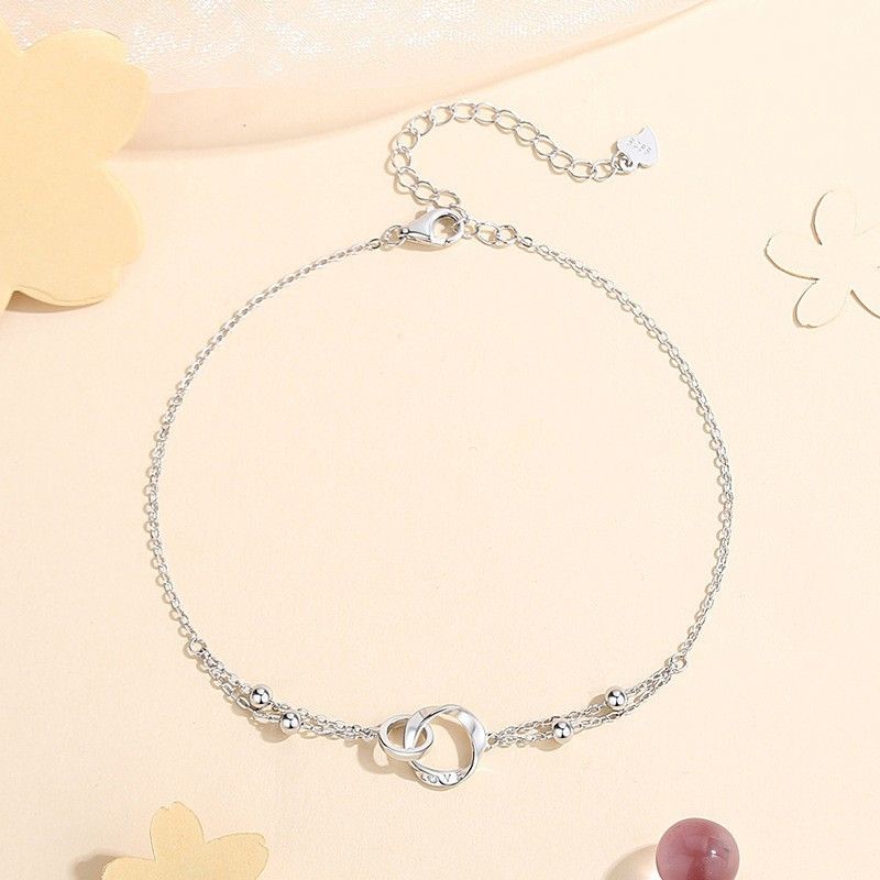 Cavigliera in argento sterling Starlight a doppio strato per donna con micro intarsi a forma di stella, regalo di San Valentino, gioielli per i piedi_voghion.com