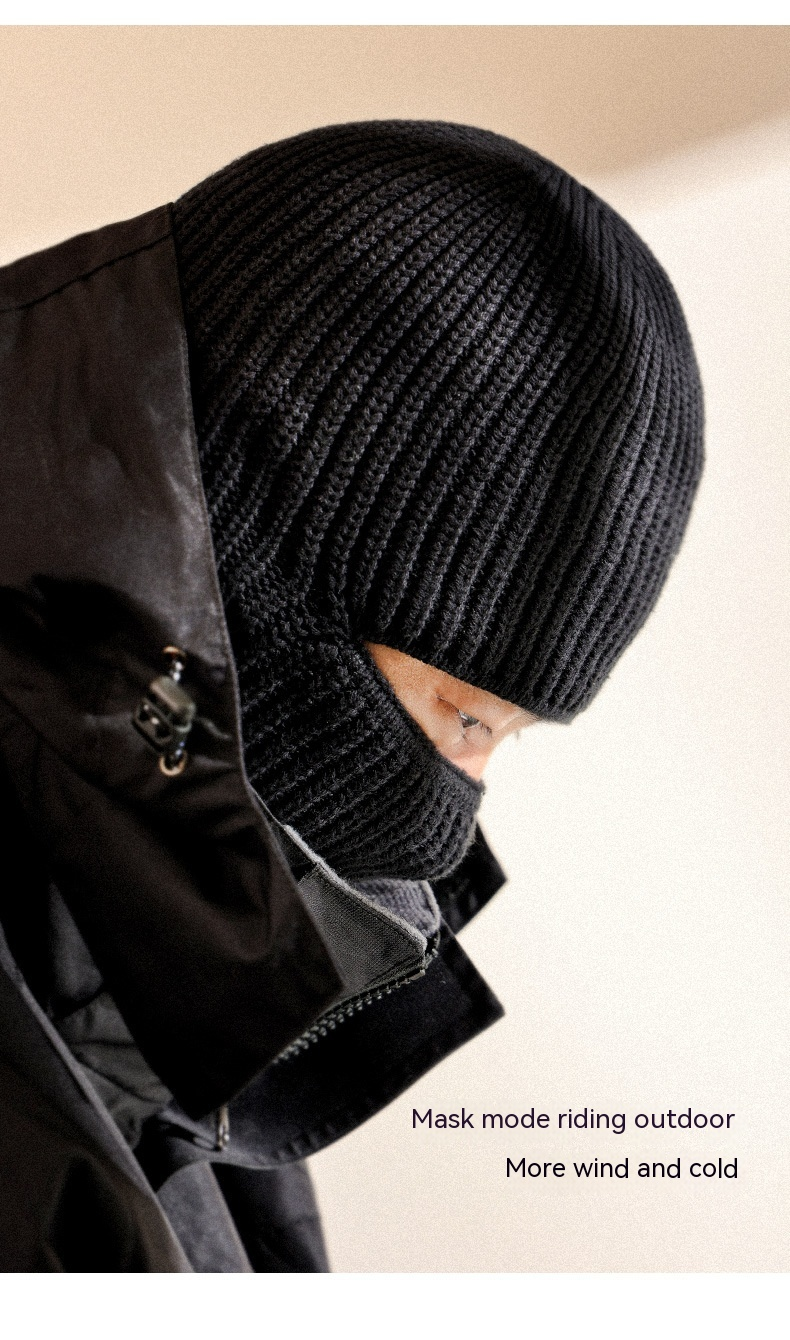 Autumn and Winter Warm Knitted Hats for Men's Windproof and Cold Fitting Headwear, Plush Cold Hats, Woolen Hats, Pure Cotton Hats_voghion.com