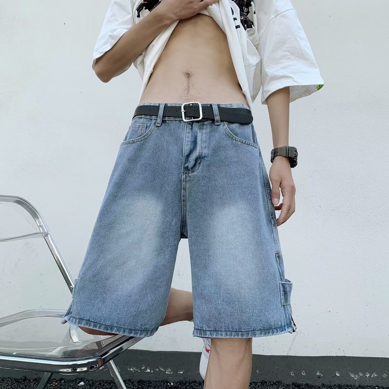 Jeansshorts för män, sommarmode, märkesdesign, sense tooling, fempunktsbyxor, amerikanska retrobyxor med lös passform_voghion.com