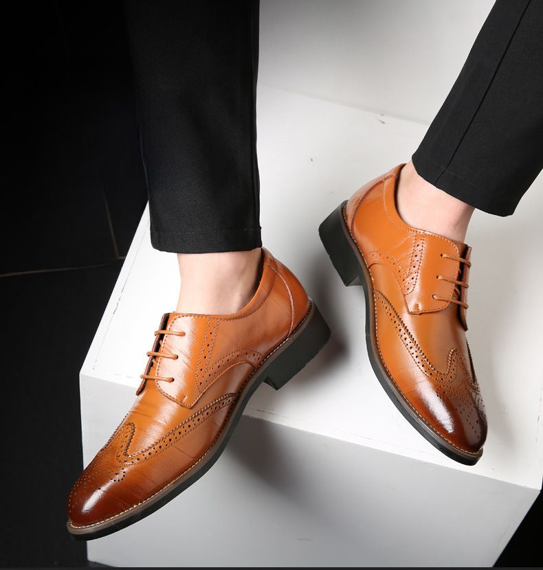 2020 New Men's Shoes Big Size Trendy Shoes Business Casual Men's Leather Shoes Cross Border 38-48 Size_voghion.com