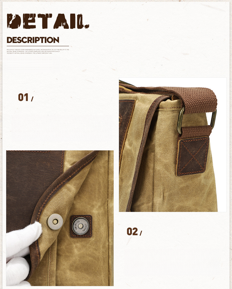 Casual retro men's crossbody bag, men's single shoulder backpack, wax printed waterproof canvas bag_voghion.com