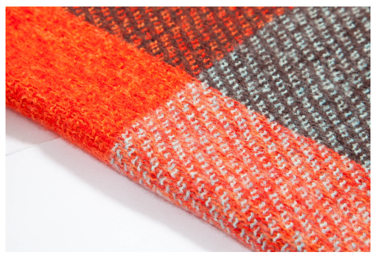 Women's Scarves new style polyester bristle long tassel plaid square scarf _voghion.com