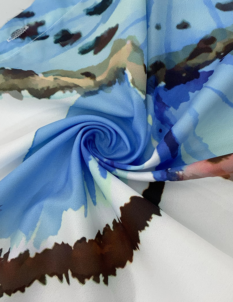 Damenbekleidung, Baumwollfutter, lockeres Polo-Langarmkleid mit böhmischem Aufdruck_voghion.com