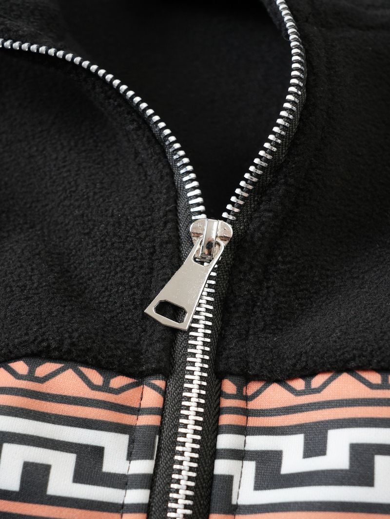 Herrenbekleidung Lässige, langärmlige, gebürstete Jacke mit halbem Reißverschluss. Gebürstete Herrenjacke mit langen Ärmeln und halbem Reißverschluss, schmale Passform, lässiges, winddichtes Pullover-Oberteil._voghion.com