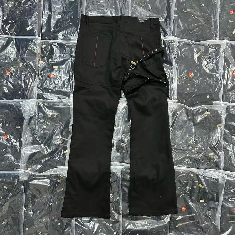 Pantalones tácticos negros: elegantes pantalones utilitarios unisex con tirantes ajustables, estilo urbano, corte recto para hombre y mujer._voghion.com