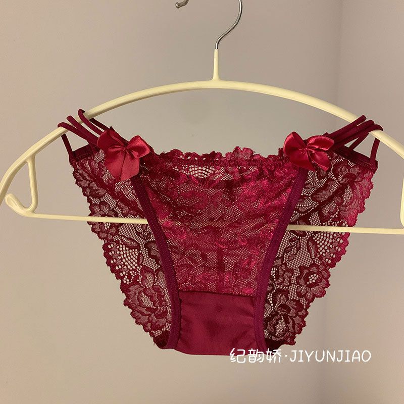 2025d French Sexy Lace Pure Desire Low Waist Transparent High Split Hot Style Panties For Women_voghion.com