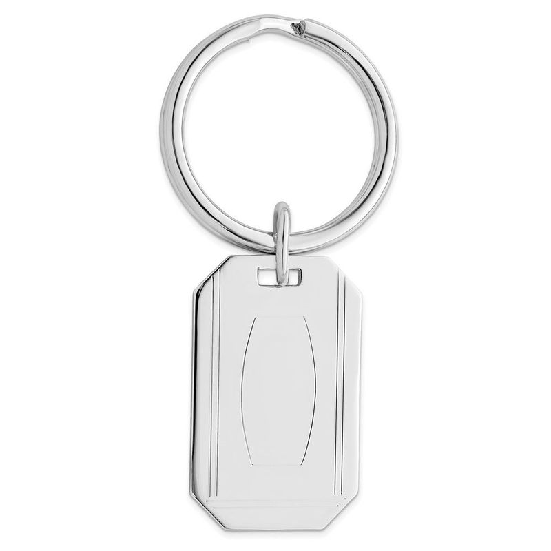 Rhodium-plated Kelly Waters With Engraveable Area Key Ring_voghion.com