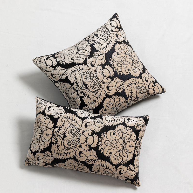 Nuovo modello di cuscino in jacquard con fiori a foglia, cuscino per divano, cuscino per comodino_voghion.com
