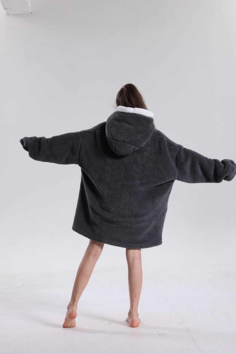 Γυναικείο νυχτικό διπλής όψης, άνετο από βαμβάκι και βελούδο, για γυναίκες, φθινόπωρο και χειμώνα, με μακριά μανίκια, χοντρά, μακριά ρούχα για το σπίτι, σε προσφορά, κουβέρτα lazy TV_voghion.com