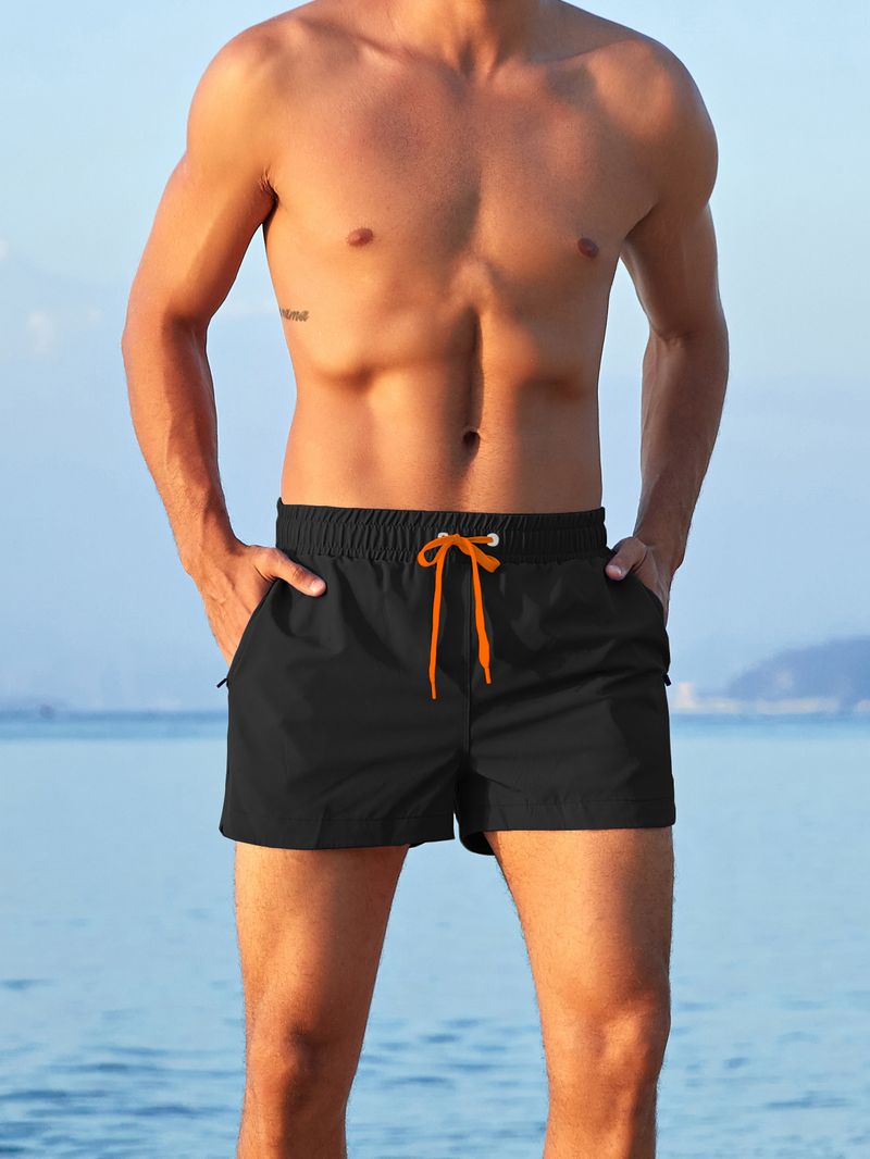 Herrestrandshorts med indvendig mesh, trekvartbukser, store bukser, moderigtige, hurtigttørrende badebukser, der modvirker pinligheder. Producent:_voghion.com
