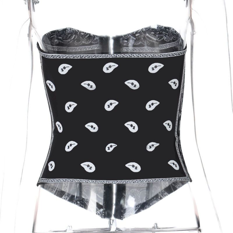 Top tubo con estampado de espiga y botones para mujer, primavera 2025_voghion.com