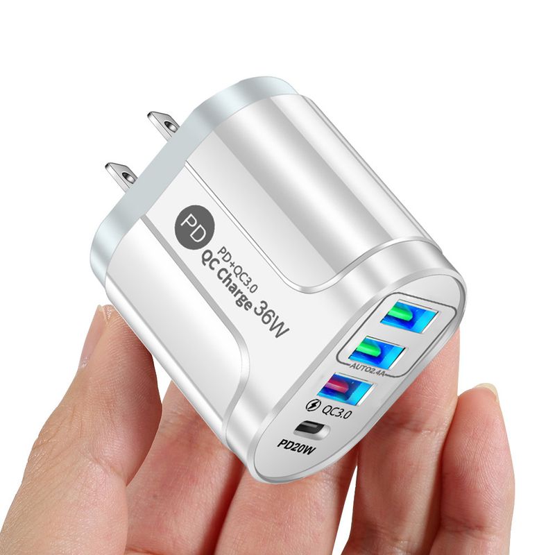 Music Festival 36W PD+QC3.0 2.4A dual fast mobile phone charger with multi port USB and PD head for travel charging_voghion.com