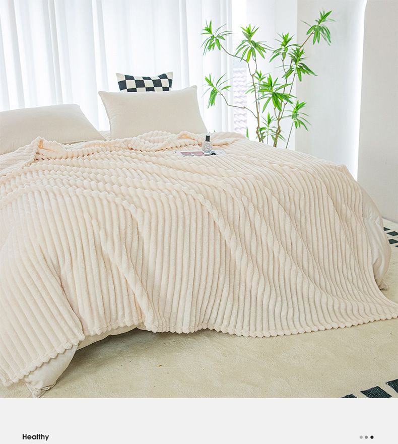 Coperta in flanella di peluche morbida al tatto, tinta unita, spessa, con motivo a pois, copridivano in pile, coperta per aria condizionata_voghion.com