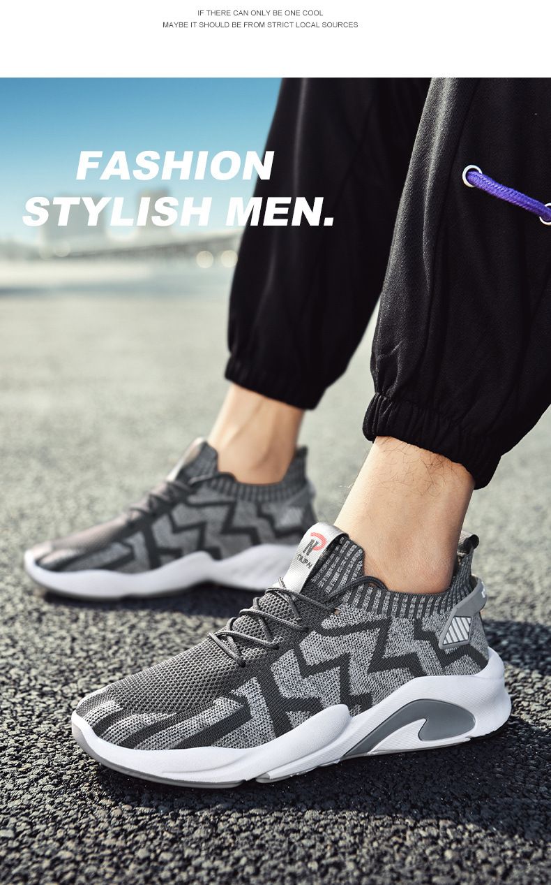 Chaussures de course respirantes tissées pour hommes, nouvelle version coréenne du printemps 2024_voghion.com