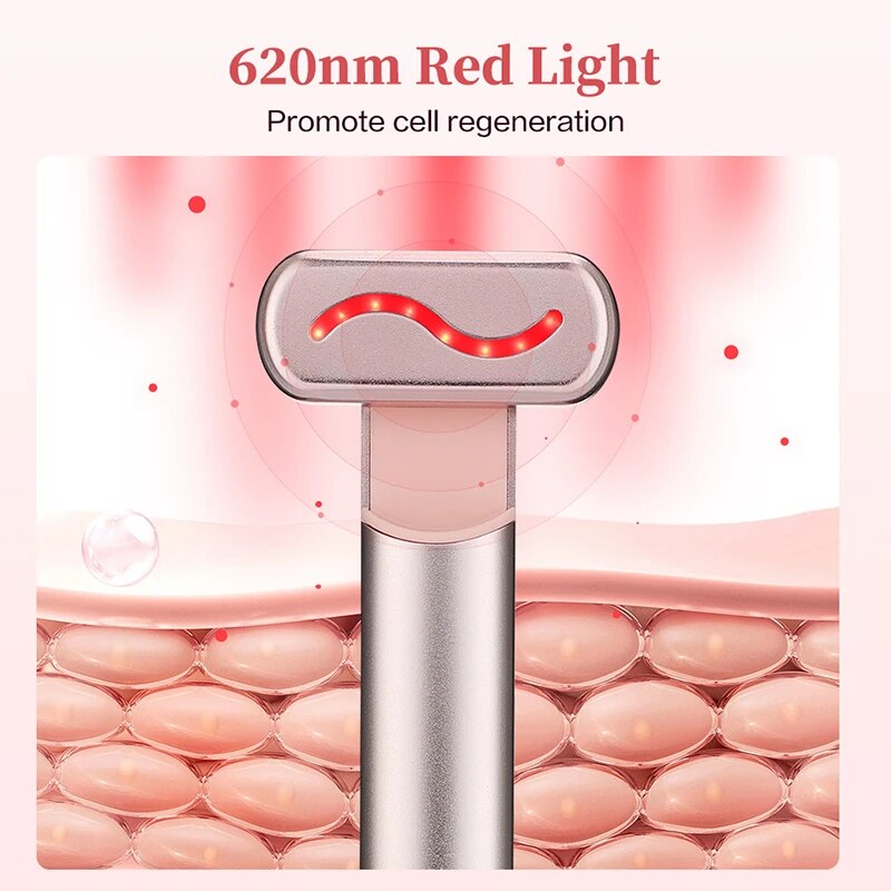 Negozio di cure di bellezza Viso EMS Dispositivo di sollevamento a microcorrente Luce rossa Bacchetta per il viso Massaggiatore per il collo degli occhi Rafforzamento della pelle Sci antirughe_voghion.com