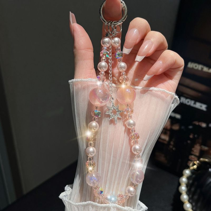 Telefonsaccessoire-Bündel & -sets High-End Lanyard Handgelenk Kristallperlen Stär Quastenkette Neit Handy-Lanyard Netz Promi-Unhänger Bijouen_voghion.com