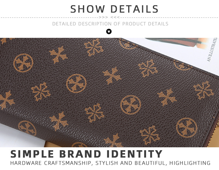 baellerry women's wallet version multi-card mid-length clutch bag old pattern large-capacity zipper handbag_voghion.com