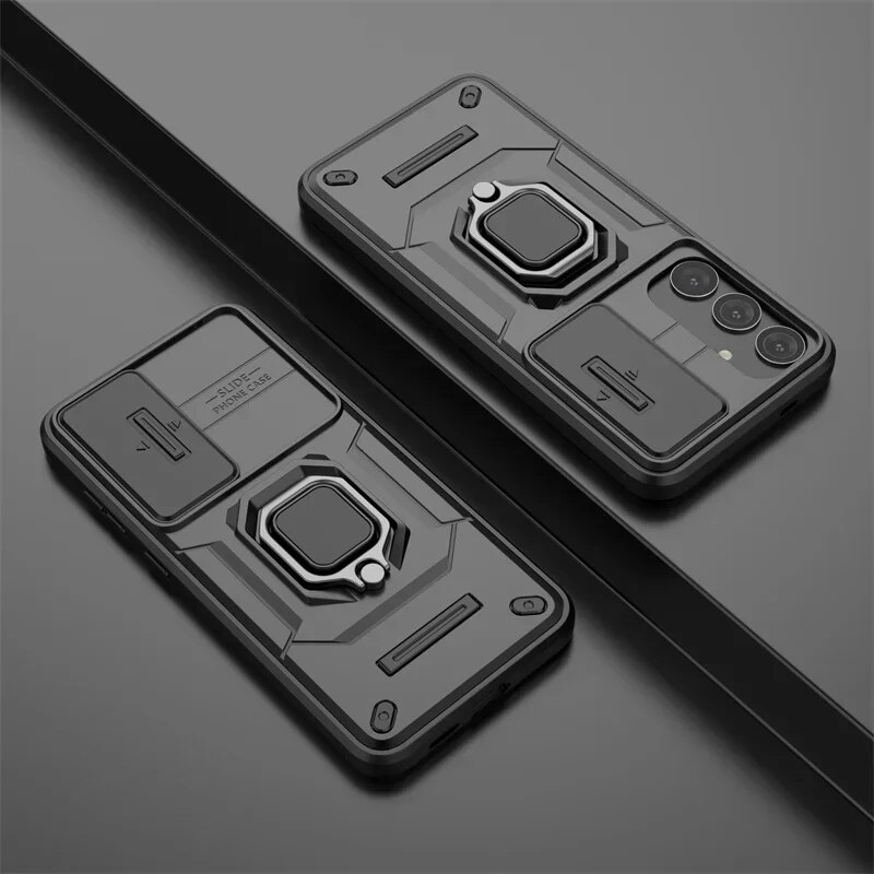 Pouzdro Armor pro Samsung Galaxy S24 Ultra S23 Plus, ochranný kryt, posuvný objektiv, fotoaparát s kroužkem, držák do auta, skořepina, Coke_voghion.com