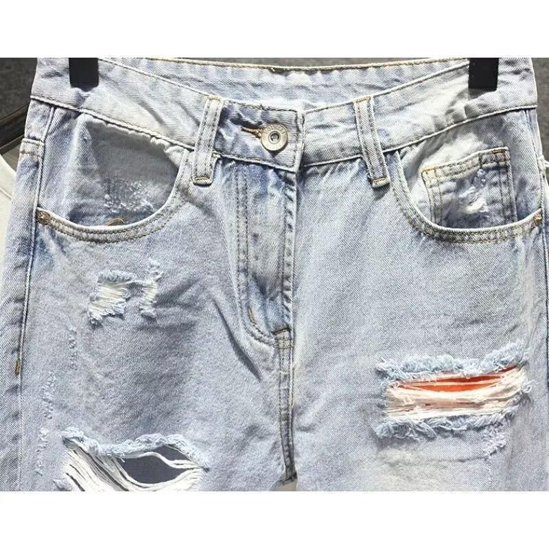 Blugi americani spălați, dresați, pantaloni lungi pentru bărbați, de primăvară și toamnă, cu picior drept, lejer, în stil High Street Vibe_voghion.com