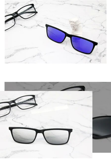 3174 Magnet Sunglasses Clip Mirrored Clip on Magnetic Sunglasses Clip on Glasses Men Polarized Clip Custom Prescription Myopia_voghion.com