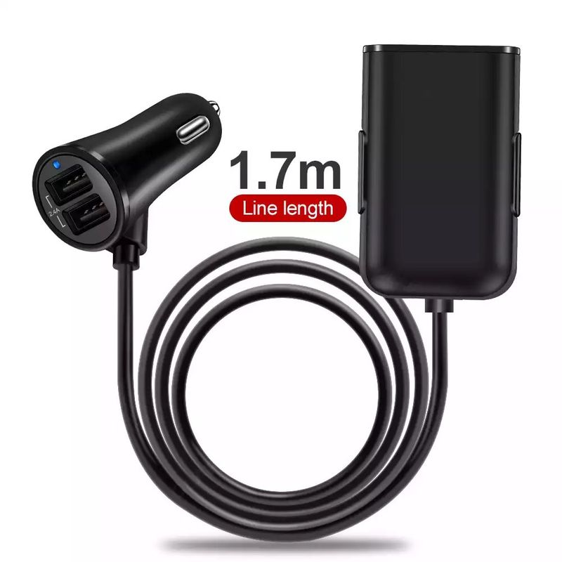 Music Festival  40W 8A QC3.0 front and rear seat charger fast one to four USB with cable, multi port flash charging, car charging_voghion.com