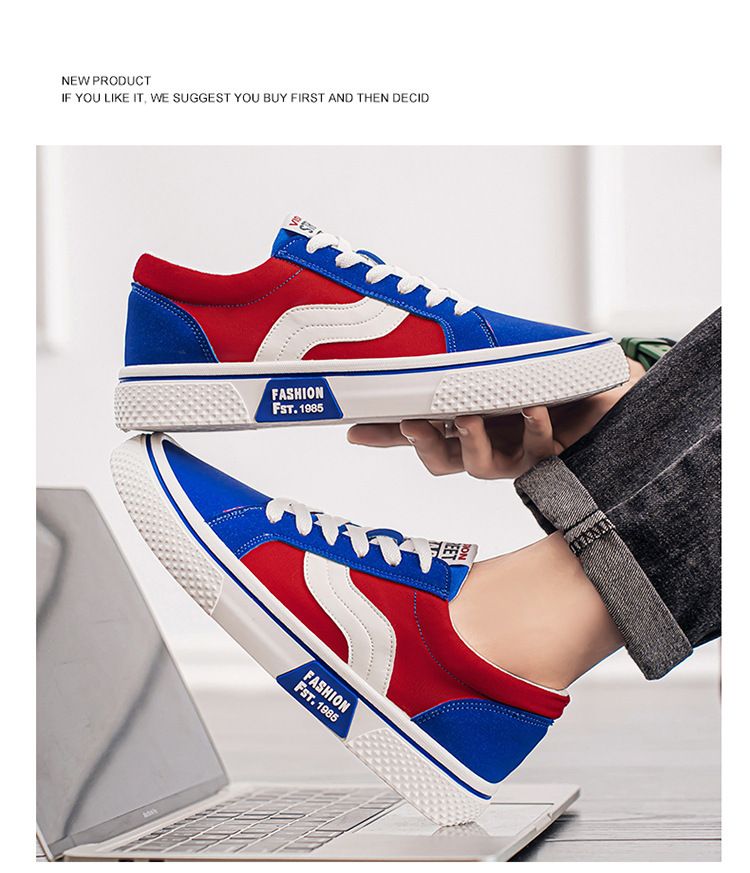 Men's Breathable Skateboard Shoes - Lightweight Casual Sneakers With Soft Rubber Sole For Everyday Comfort & Style_voghion.com