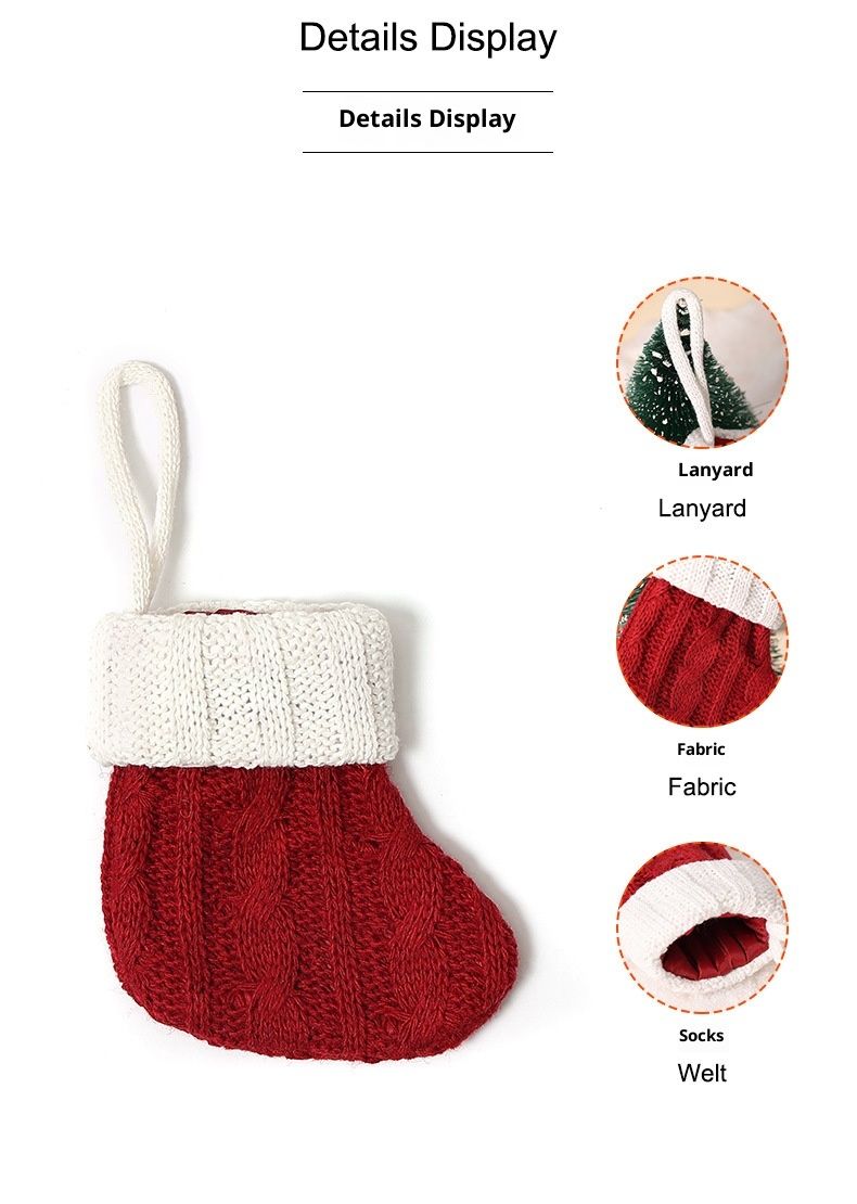 001 Neue gestrickte Dekorationen Grüne kleine Mini-Hängeornamente Weihnachtsbaumschmuck Socken_voghion.com