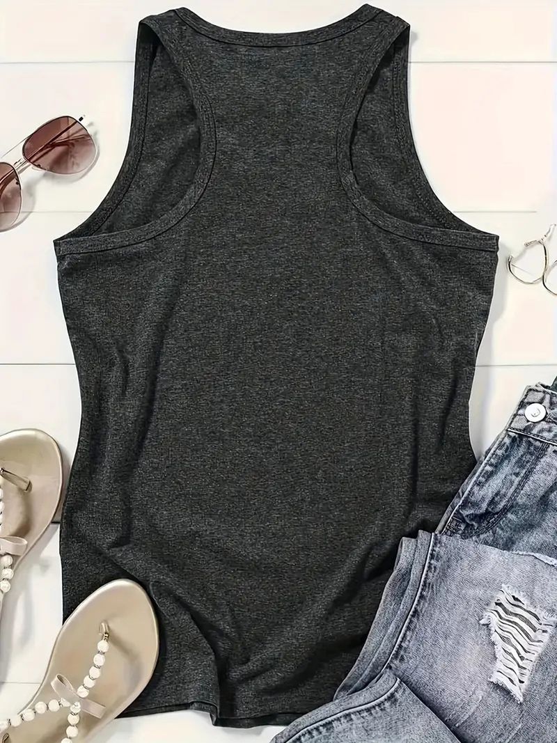 Summer New Fashion Versatile Women's FERAL Printed Loose Tank Top_voghion.com