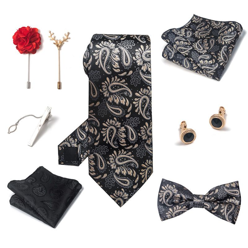 /Men's Ties & Handkerchiefs wedding groom's tie pocket square corsage gift box set men's tie ready stock wholesale_voghion.com