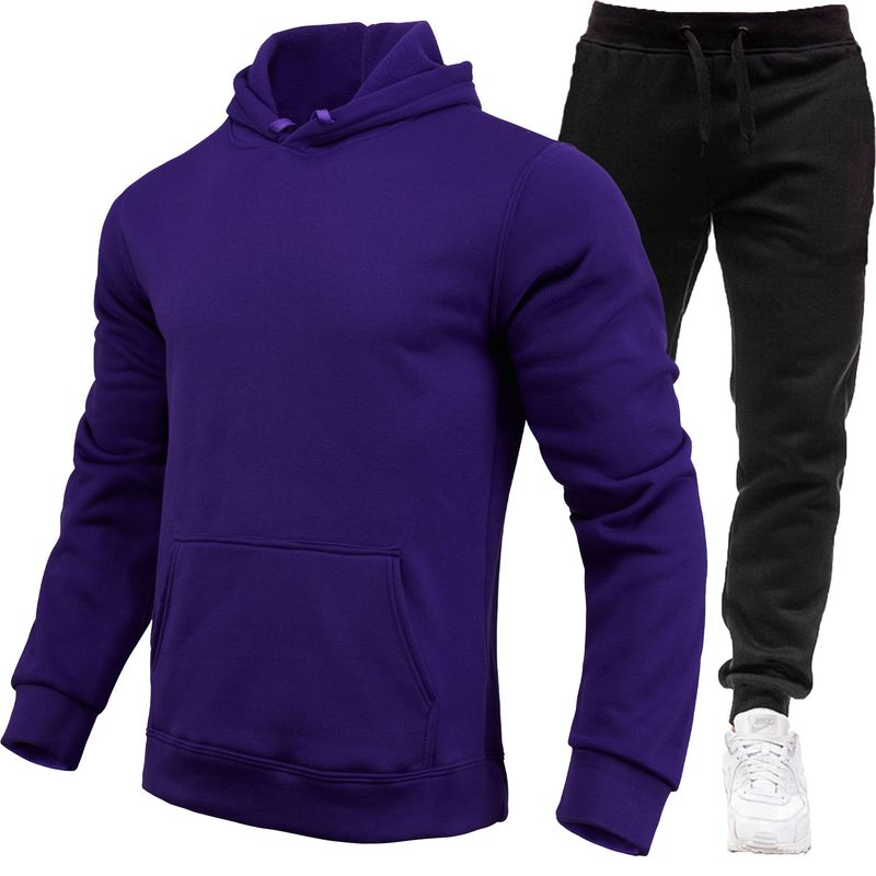 2023 Winter New Trend Versatile Hooded Pullover Set for Men's Thickened Loose Running Spring and Autumn Sweater_voghion.com