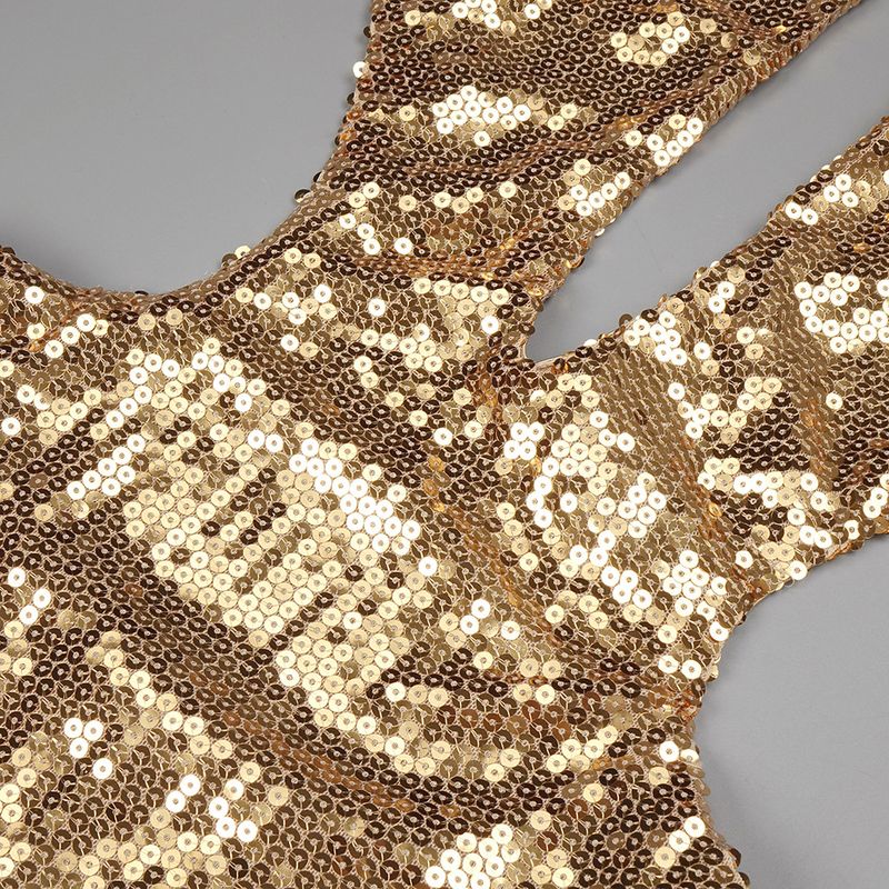 Women's Clothing High End New Nightclub Hollow Halter Backless Beaded Long Women's Dress_voghion.com