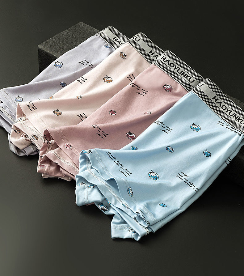 4 Stéck Boxershorts Grouss Gréisst Nahtlos Kotteng File Männer Boxershorts Summer Dënn Sektioun Gréissten L-4XL_voghion.com