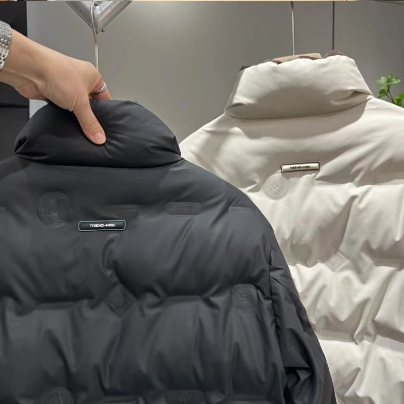 Piumino invernale da uomo in stile giapponese, giacca casual da uomo con collo alto, piumino d'anatra bianco, spesso, caldo, antivento, da sci_voghion.com