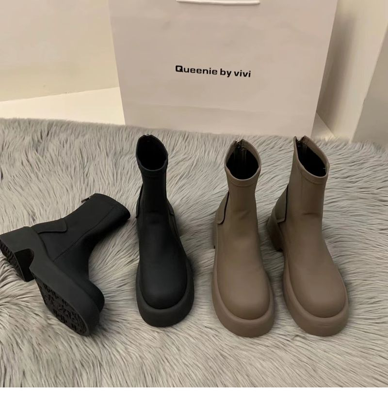 Biezas zoles plānas baltas Mārtiņa zābaki Sieviešu S Kurpes Rudens un Ziemas Plus Veet Augstas kvalitātes Īsi Franču Nude_voghion.com