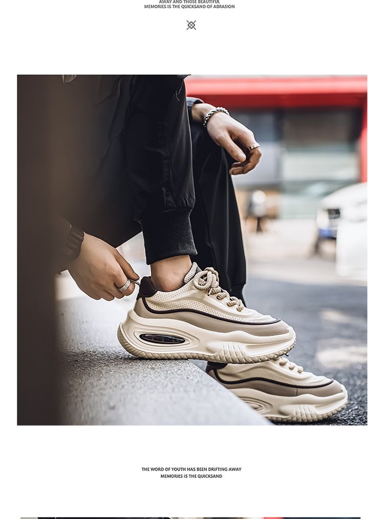 Męskie sznurowane grube tenisówki, buty dla taty buty sportowe, amortyzujące i oddychające buty do biegania koszykówka trening na siłowni_voghion.com