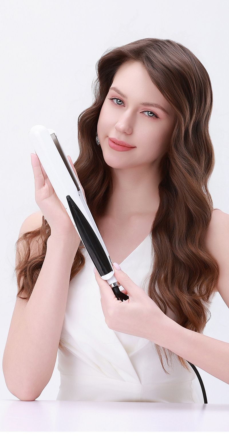 2-in-1 Hair Straightener & Curling Iron - Ceramic Plates For Damage-Free Styling (Fast Heating, Home & Dorm Use, Travel-Friendly)_voghion.com