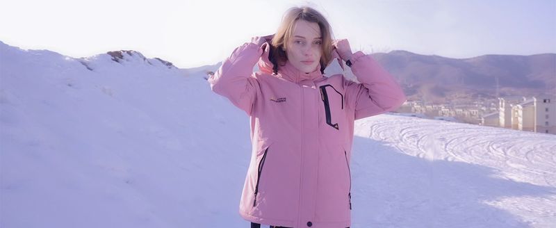 Giacca impermeabile da sci invernale calda da donna, giacca a vento da montagna con cappuccio e impermeabile_voghion.com