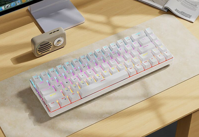 Wireless Bluetooth Three-Mode Mechanical 61 Keys Small Portable J Keyboard Office Laptop Computer Game_voghion.com