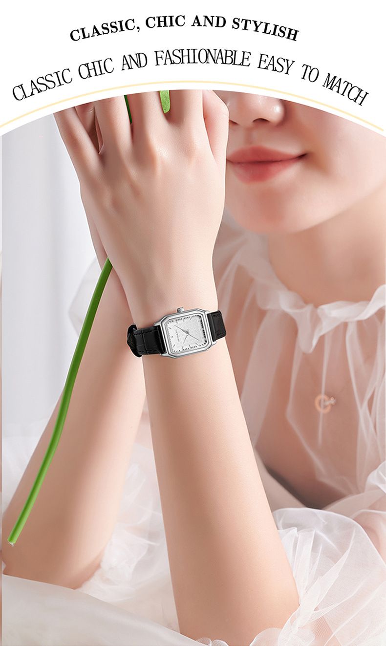 Women's Jewelry - Elegant Vintage Square Quartz Watch With Stainless Steel Band, Light Luxury Minimalist Design For Casual And Formal Wear_voghion.com