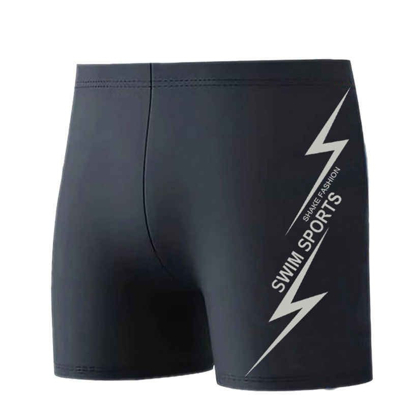 Men's swim trunks with anti awkwardness flat angle beach swim trunks, hot spring quick drying loose fitting professional swim trunks_voghion.com