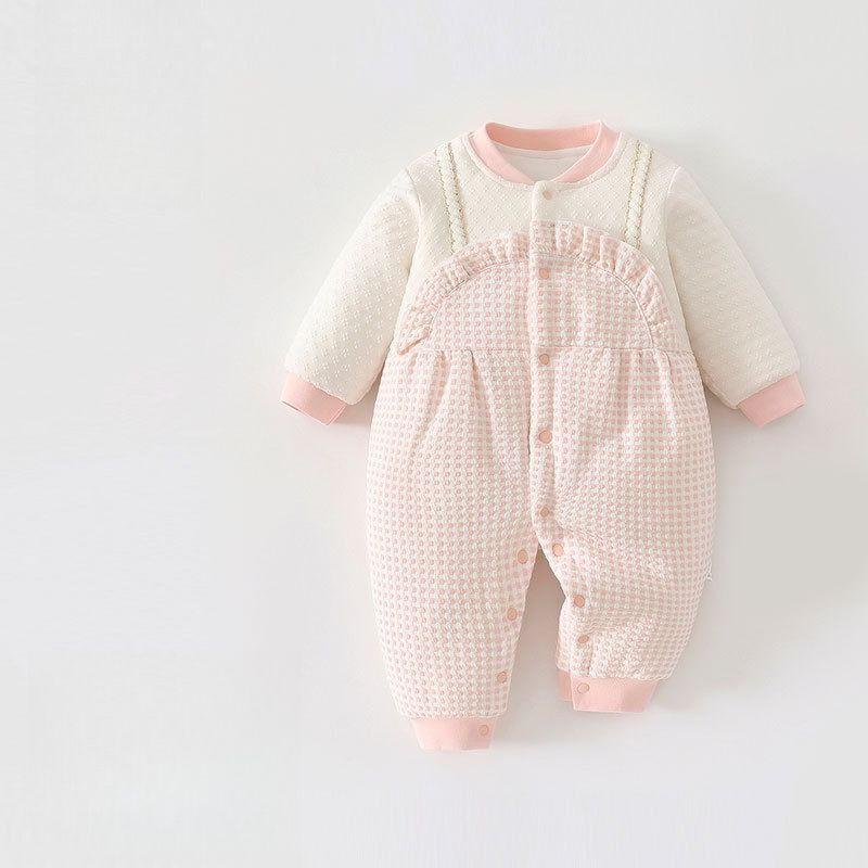 Babykleidung mit kleinem Blumenmuster, Neugeborenen-Body aus 120 g Baumwolle, Baby-Kletterkleidung, Baby-Mönchskleidung, Ha-Kleidung_voghion.com
