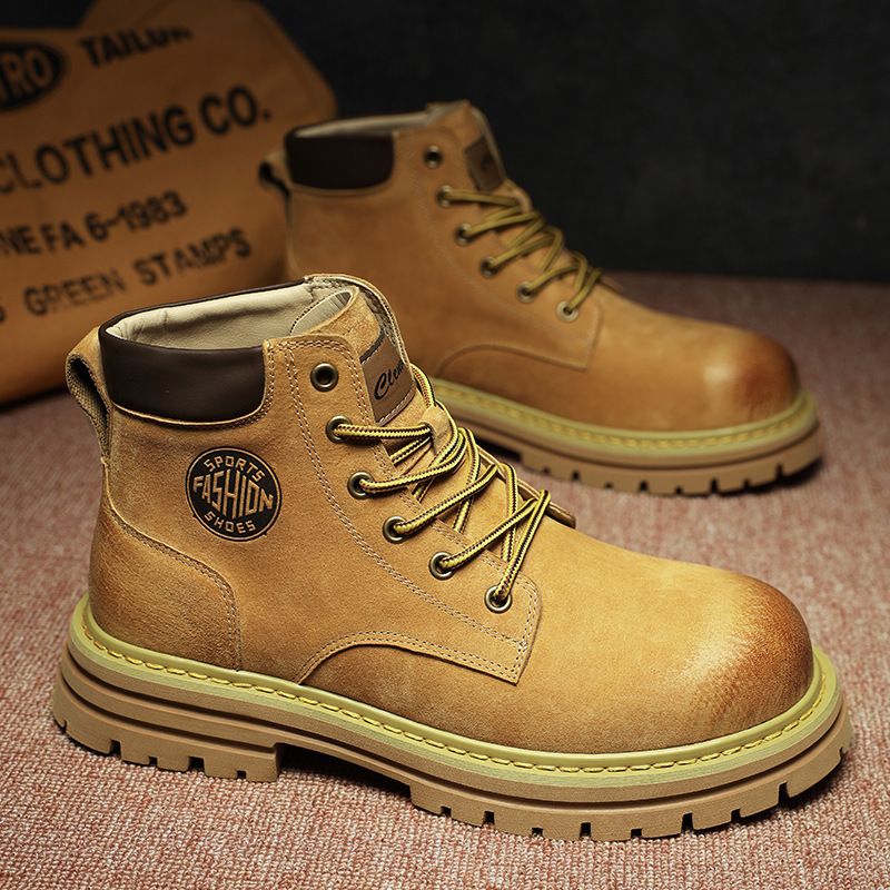 Nuove scarpe Martin alla moda con suola spessa e altezza crescente, tendenza autunno 2024, traspiranti, casual, corte, versatili da lavoro_voghion.com