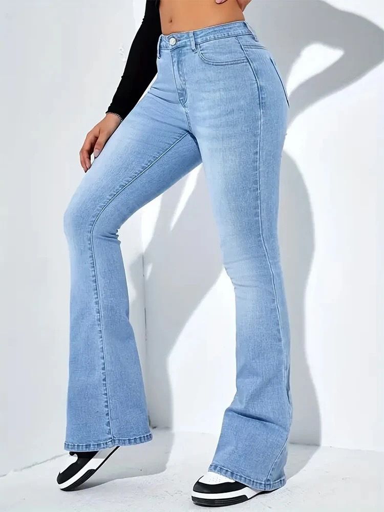 Abbigliamento da donna Jeans svasati retrò Pantaloni estivi dritti larghi Design di nicchia Casual_voghion.com