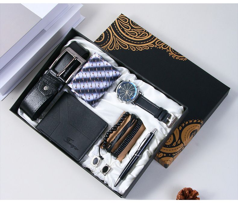 Herrenuhren Herren Business Uhr Gürtel Geldbörse Herrentag Souvenir Praktisches kleines Geschenk Valentinstag Geschenkset_voghion.com