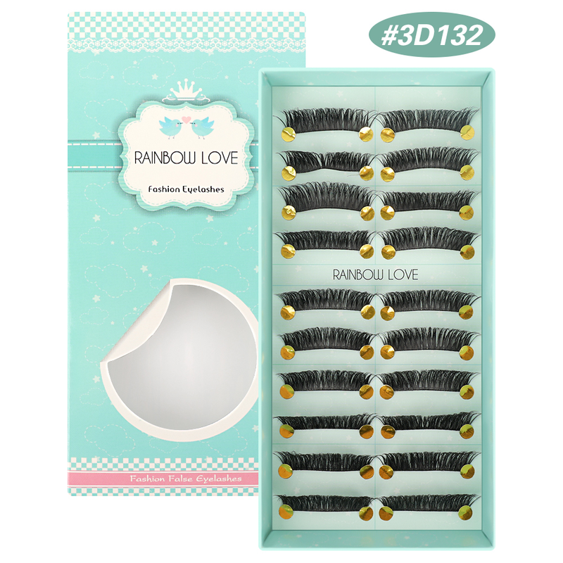 3D 10 Pairs Faux Mink Lashes Fluffy Soft Wispy Volume Natural Long False Eyelashes Eyelash Extension Reusa_voghion.com