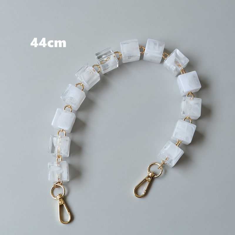 Fashion Vintage Handmade Color-Block Square Resin Bag Handheld Acrylic Bead Chain_voghion.com
