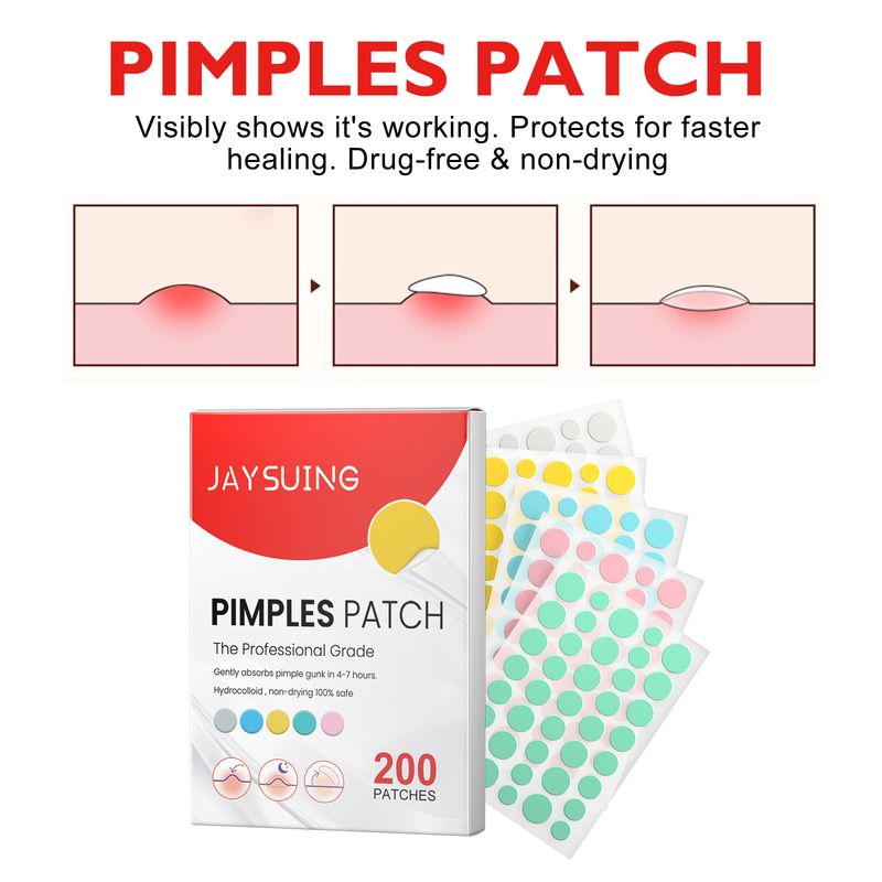 Gekleurde acne-stickers, gezichtsacne-herstellende reinigingsstickers voor de huid_voghion.com