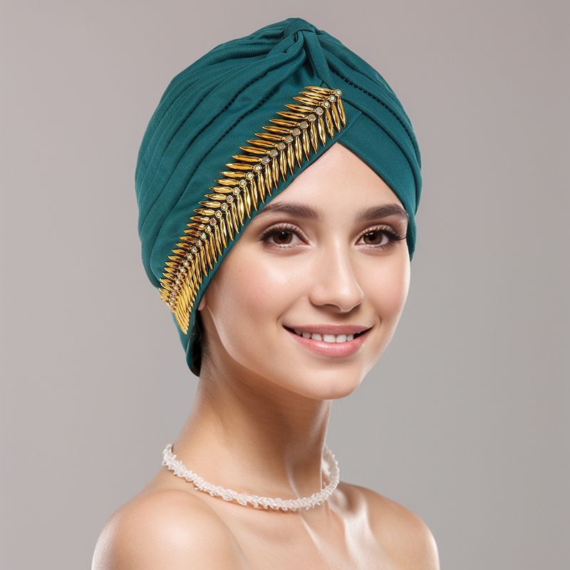 Muslim headscarf Stylish stretch breathable watermelon hat with side diamond hat for women_voghion.com